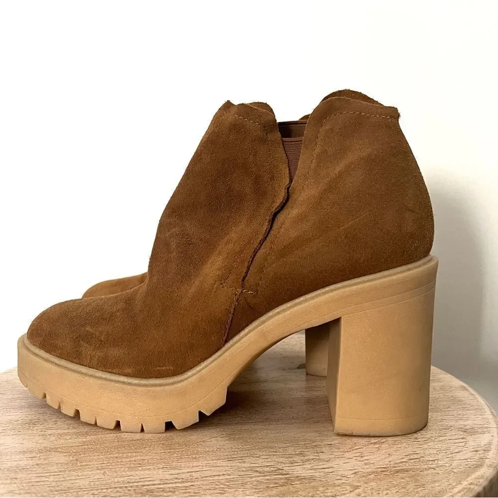 Dolce Vita Waterproof Heeled Boots in Dark‎ Tan with Tan Soles Size 9 NWOB